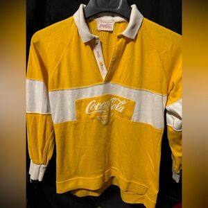 Vintage Women’s Coca-Cola Yellow Polo with White Collar
